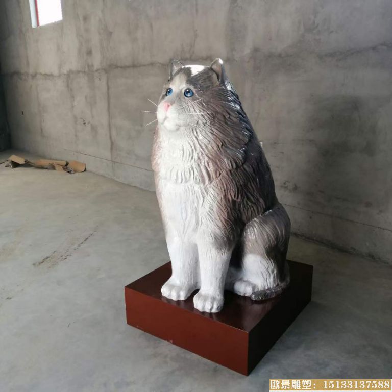 仿真猫雕塑 玻璃钢猫雕塑3