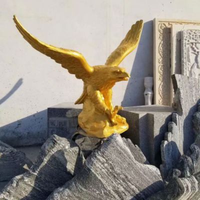玻璃钢仿铜老鹰雕塑 价格便宜的老鹰雕塑 城市广场园林景观